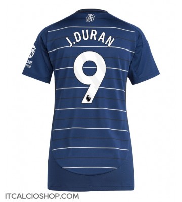 Aston Villa Jhon Duran #9 Terza Maglia Femmina 2024-25 Manica Corta